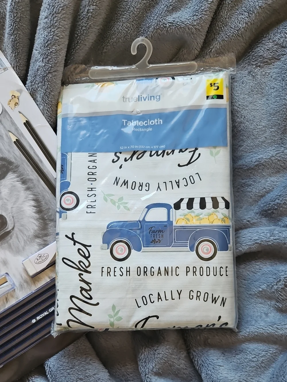 Blue Farmstand Tablecloth - Country Market Design